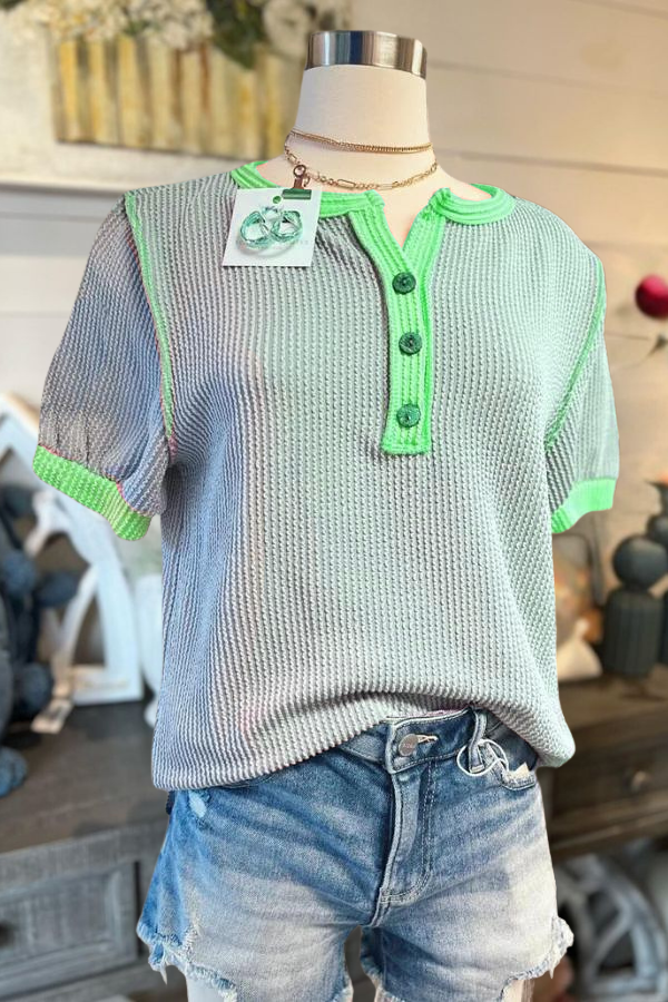 Colorblock Ribbed Tee