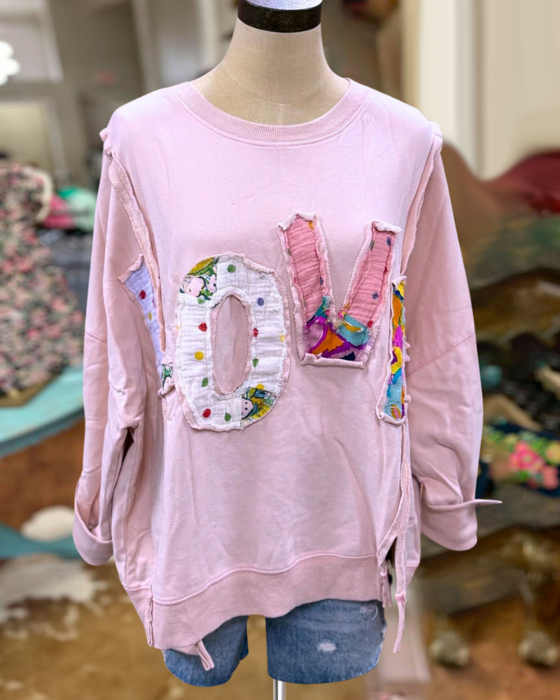 Colorful LOVE Patch Sweatshirt