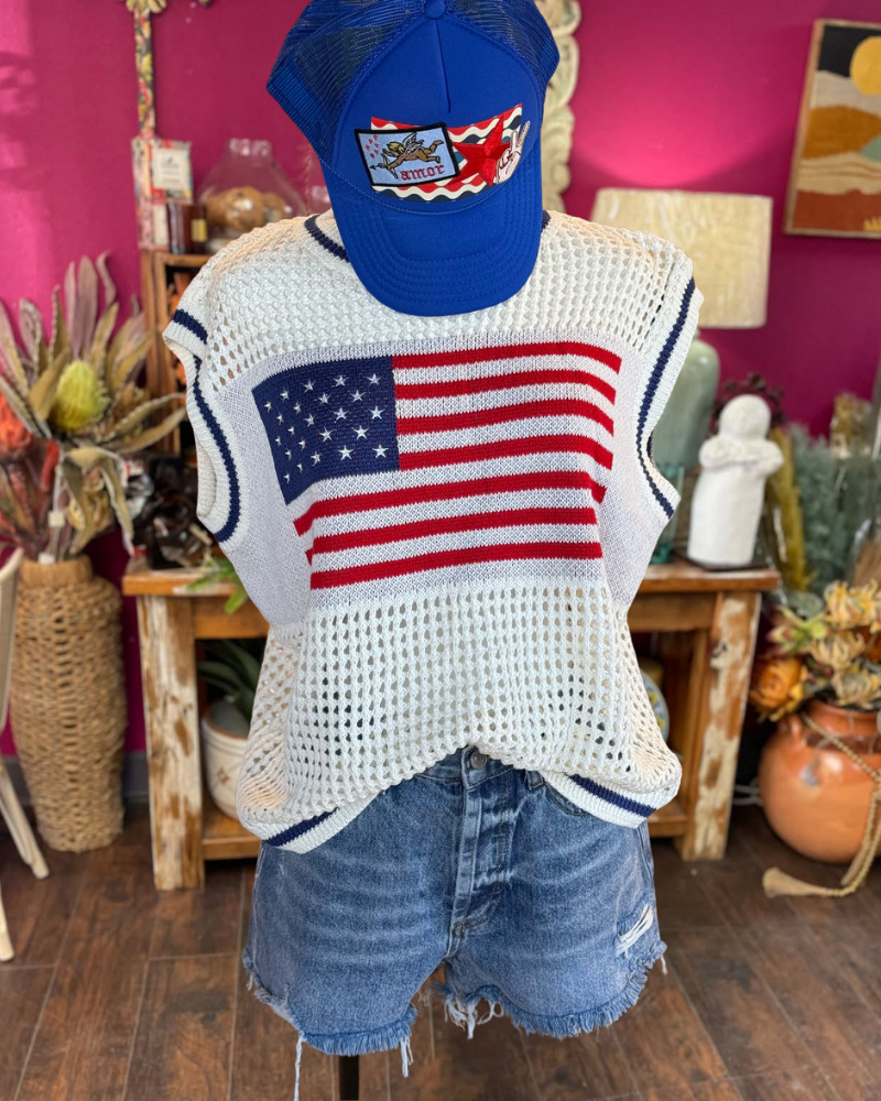 Flag Mesh Tank Top