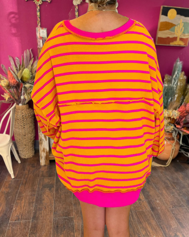 Contrast Color Collide Waffle Top